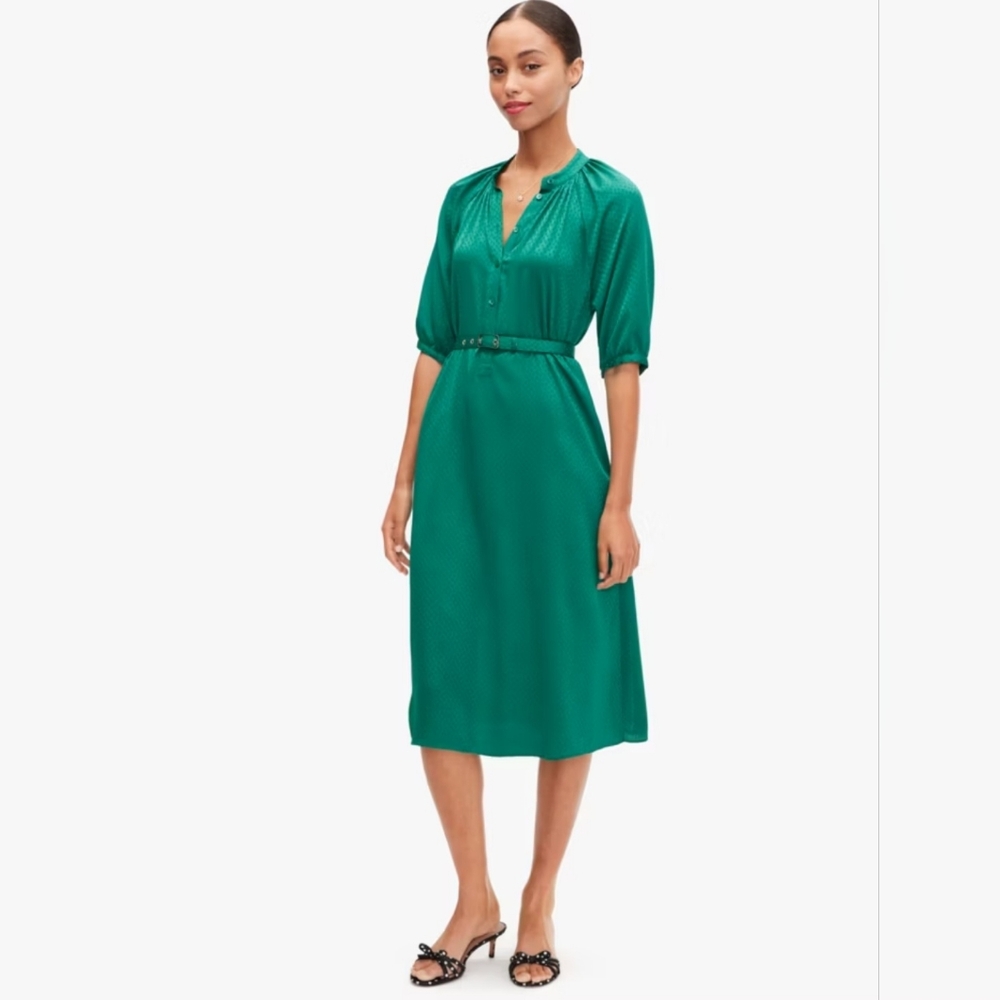 Kate Spade Fluid Jacquard midi dress size L